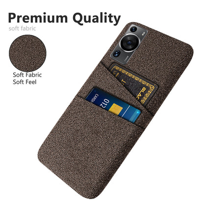For Huawei P60 / P60 Pro Dual Card Slots Phone Case Hard PC + Cloth Phone Cover