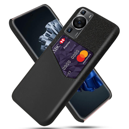 For Huawei P60 / P60 Pro Card Holder Phone Case Cloth Texture Leather Coated PC Cover