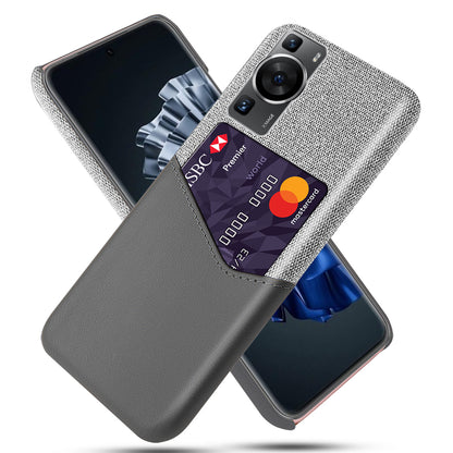 For Huawei P60 / P60 Pro Card Holder Phone Case Cloth Texture Leather Coated PC Cover