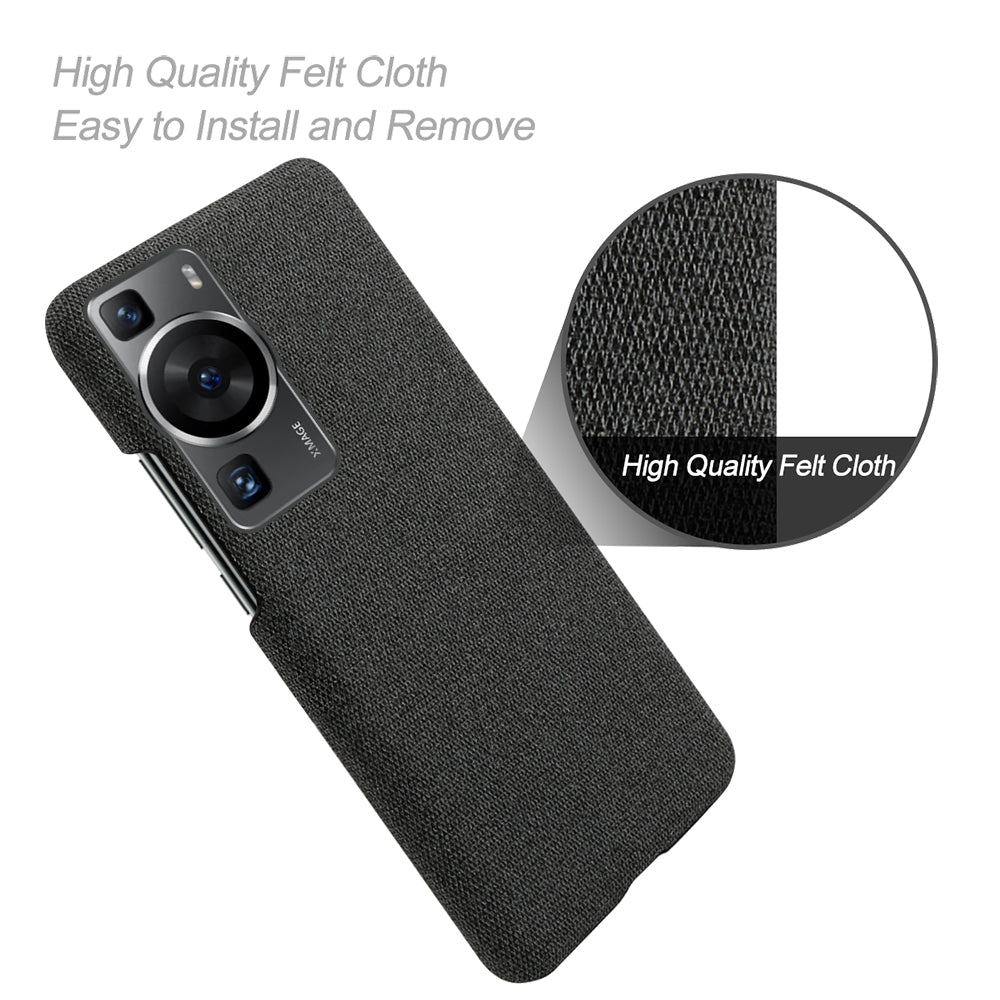 For Huawei P60 /  P60 Pro Solid Color Phone Case Hard PC + Cloth Shockproof Non-Slip Cover