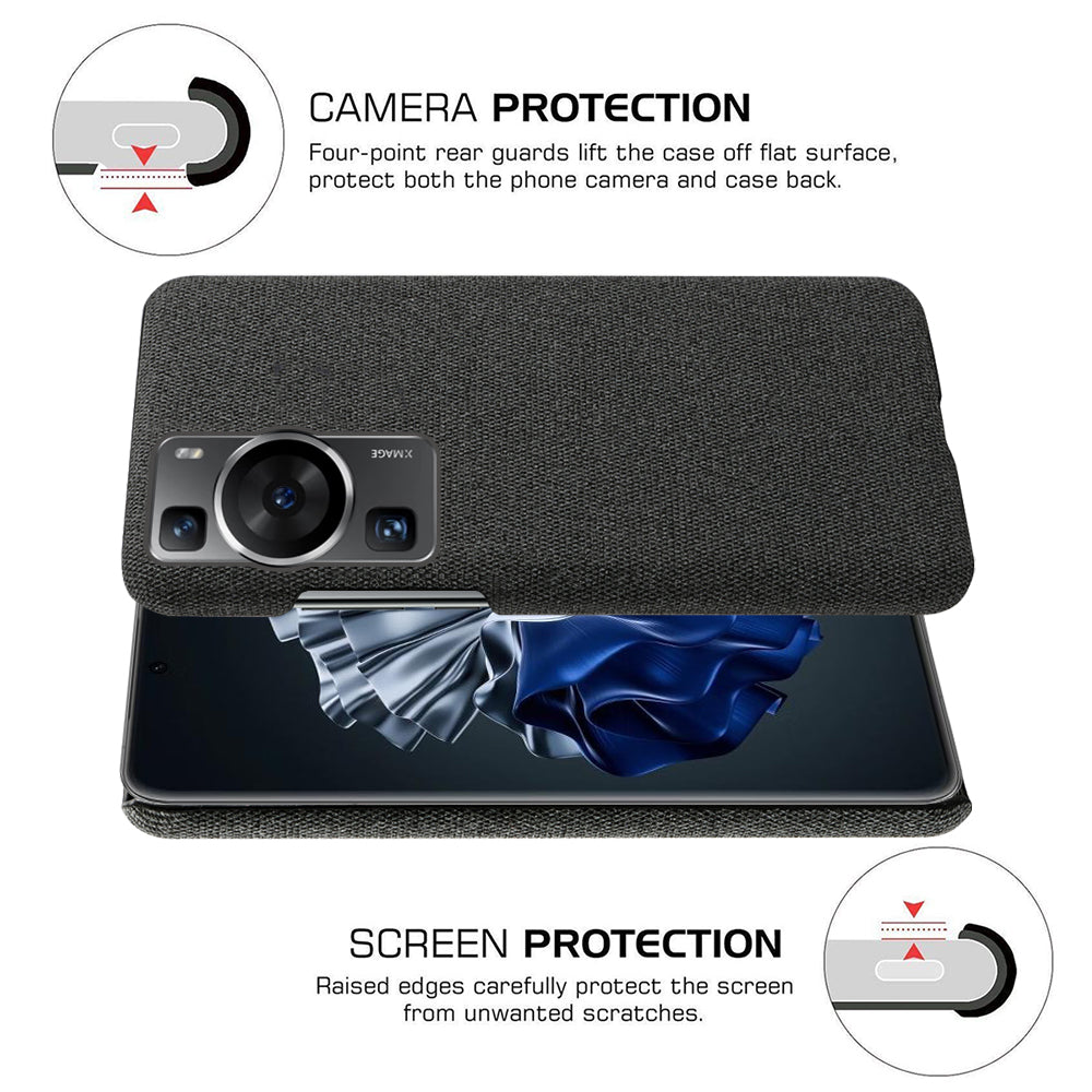 For Huawei P60 /  P60 Pro Solid Color Phone Case Hard PC + Cloth Shockproof Non-Slip Cover