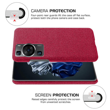 For Huawei P60 /  P60 Pro Solid Color Phone Case Hard PC + Cloth Shockproof Non-Slip Cover