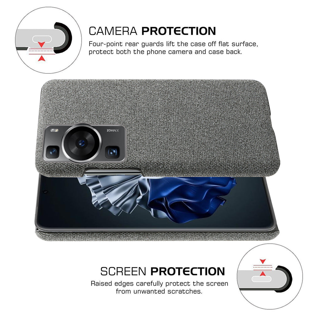 For Huawei P60 /  P60 Pro Solid Color Phone Case Hard PC + Cloth Shockproof Non-Slip Cover