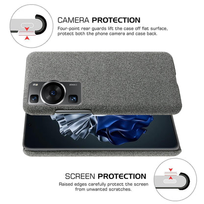 For Huawei P60 /  P60 Pro Solid Color Phone Case Hard PC + Cloth Shockproof Non-Slip Cover