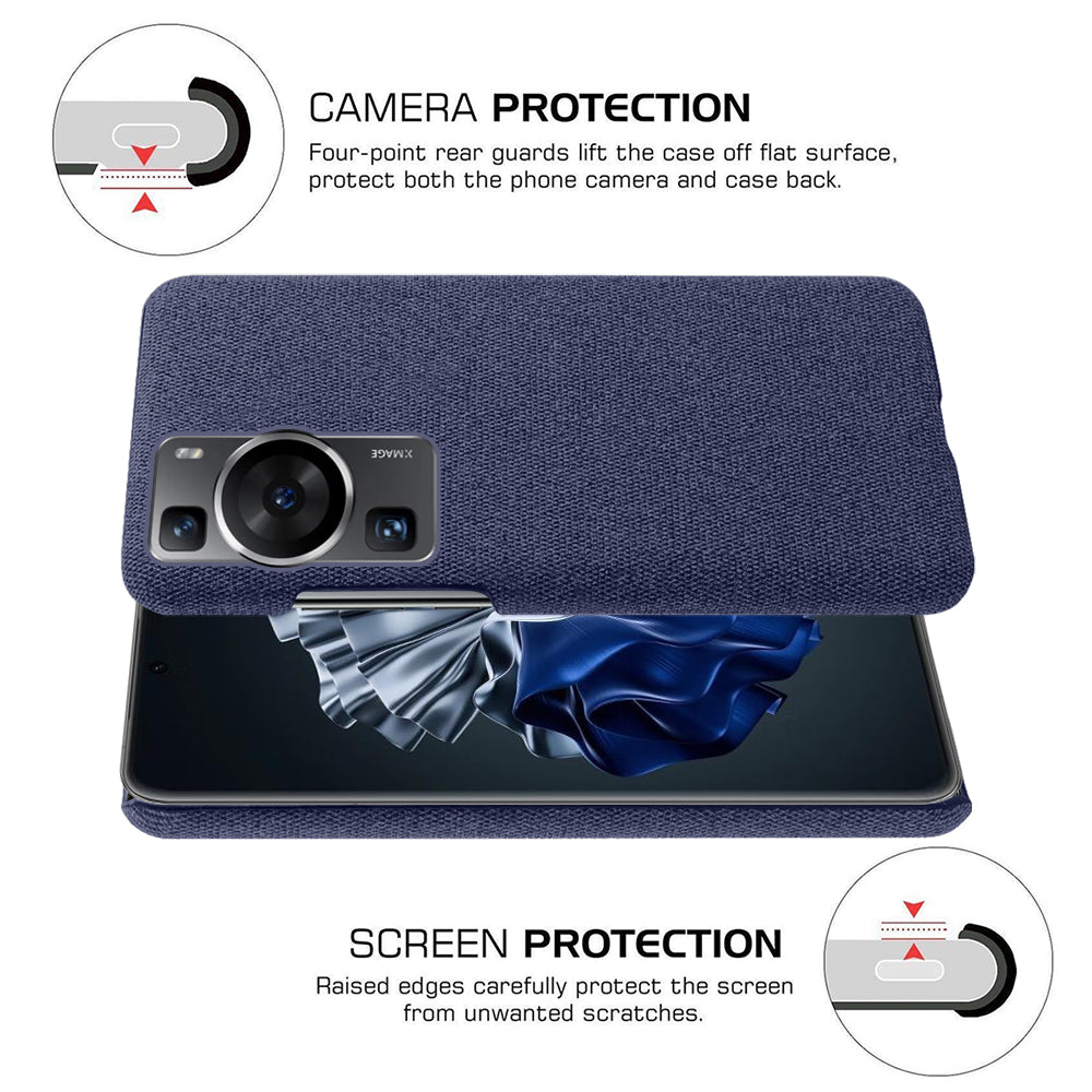 For Huawei P60 /  P60 Pro Solid Color Phone Case Hard PC + Cloth Shockproof Non-Slip Cover