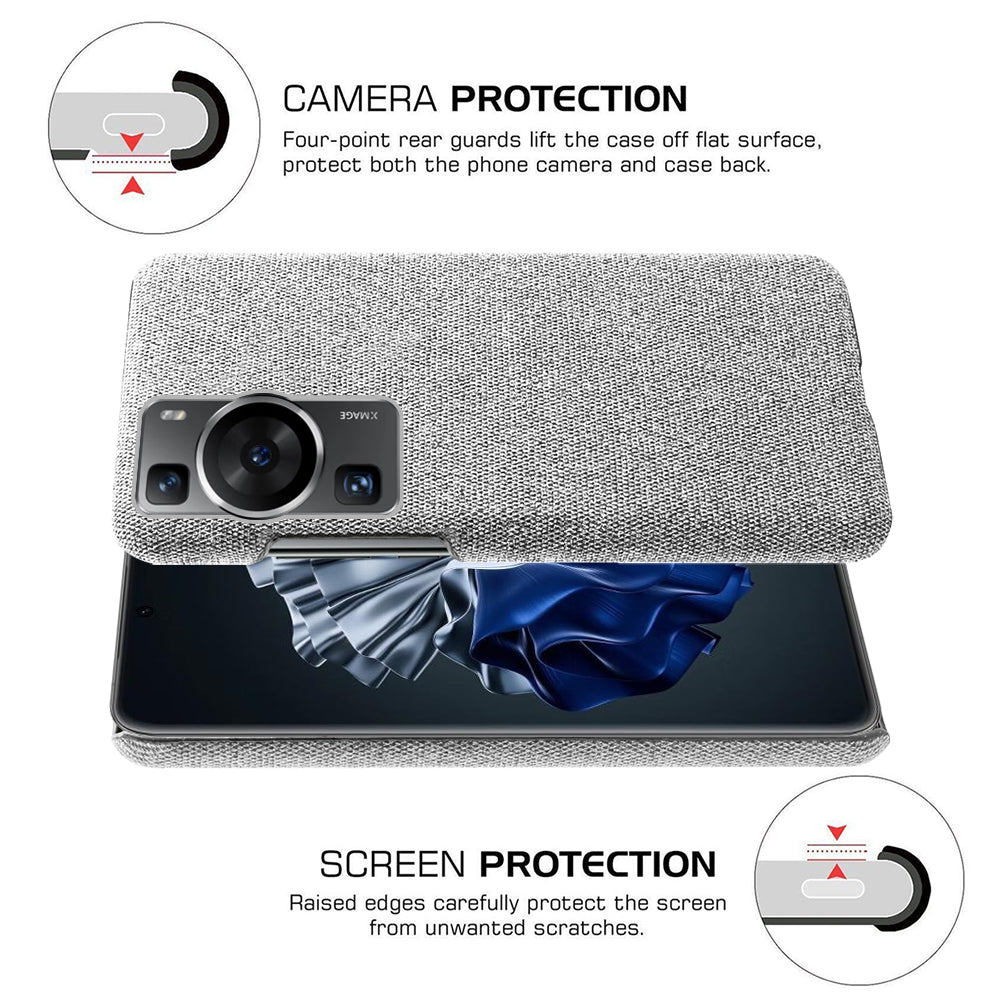 For Huawei P60 /  P60 Pro Solid Color Phone Case Hard PC + Cloth Shockproof Non-Slip Cover