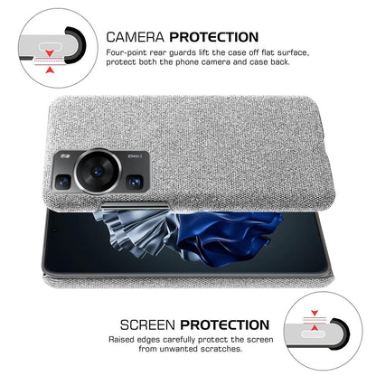 For Huawei P60 /  P60 Pro Solid Color Phone Case Hard PC + Cloth Shockproof Non-Slip Cover