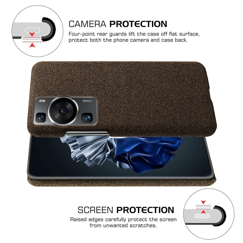 For Huawei P60 /  P60 Pro Solid Color Phone Case Hard PC + Cloth Shockproof Non-Slip Cover