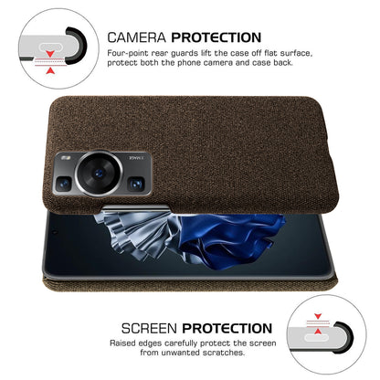 For Huawei P60 /  P60 Pro Solid Color Phone Case Hard PC + Cloth Shockproof Non-Slip Cover