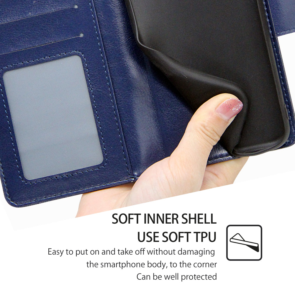For vivo S16e 5G Textured PU Leather Protective Case Anti-Drop Wallet Phone Stand Shell