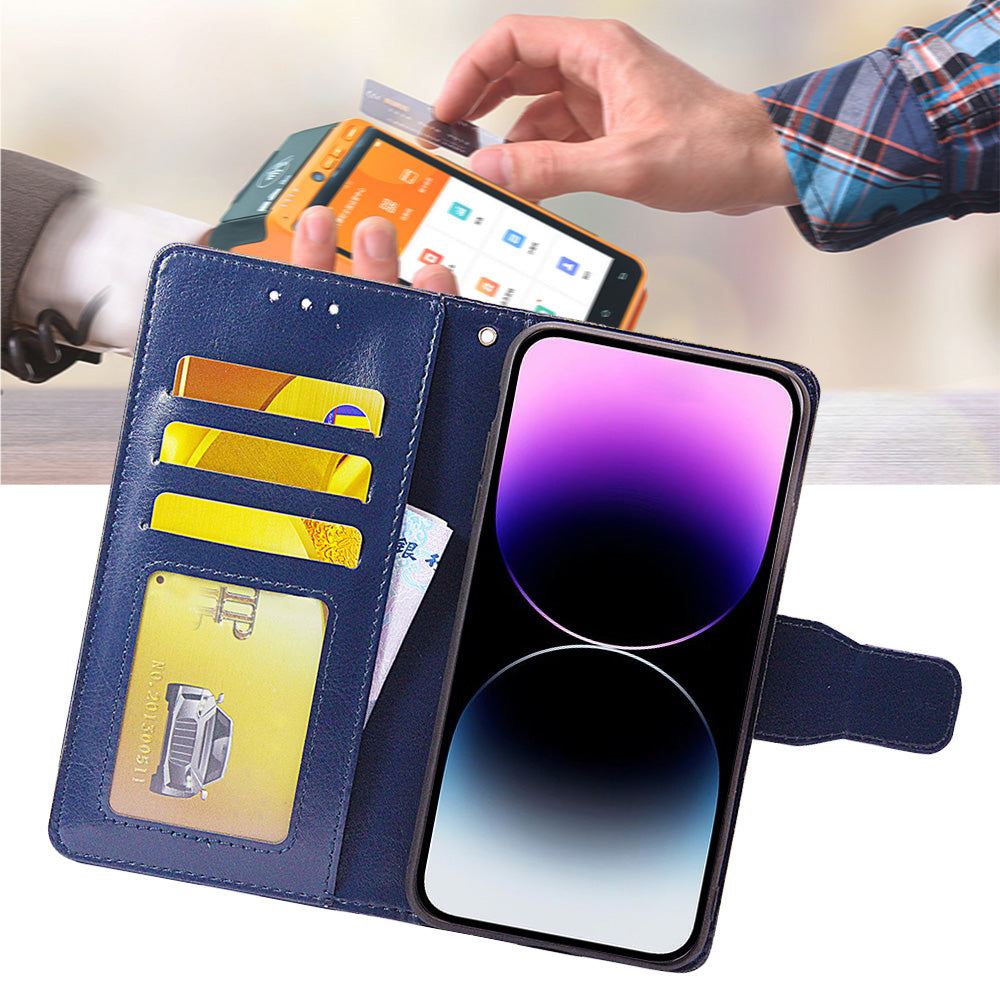 For vivo S16e 5G Textured PU Leather Protective Case Anti-Drop Wallet Phone Stand Shell