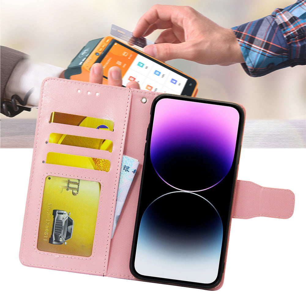 For vivo S16e 5G Textured PU Leather Protective Case Anti-Drop Wallet Phone Stand Shell