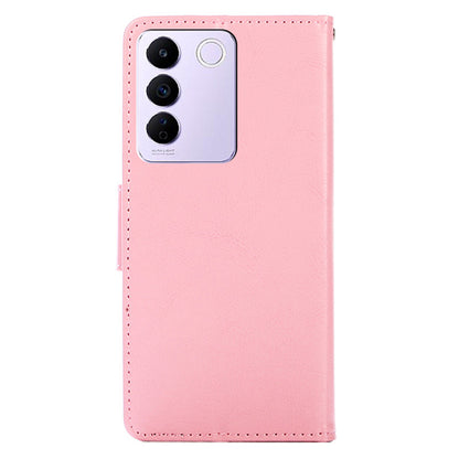 For vivo S16e 5G Textured PU Leather Protective Case Anti-Drop Wallet Phone Stand Shell