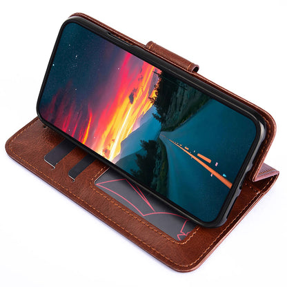 For vivo S16e 5G Textured PU Leather Protective Case Anti-Drop Wallet Phone Stand Shell