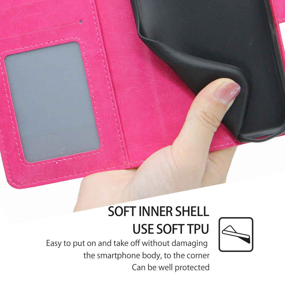 For vivo S16e 5G Textured PU Leather Protective Case Anti-Drop Wallet Phone Stand Shell
