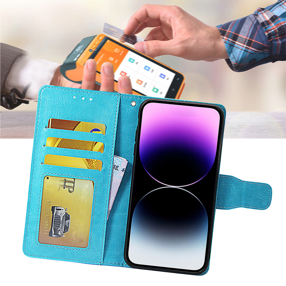 For vivo S16e 5G Textured PU Leather Protective Case Anti-Drop Wallet Phone Stand Shell