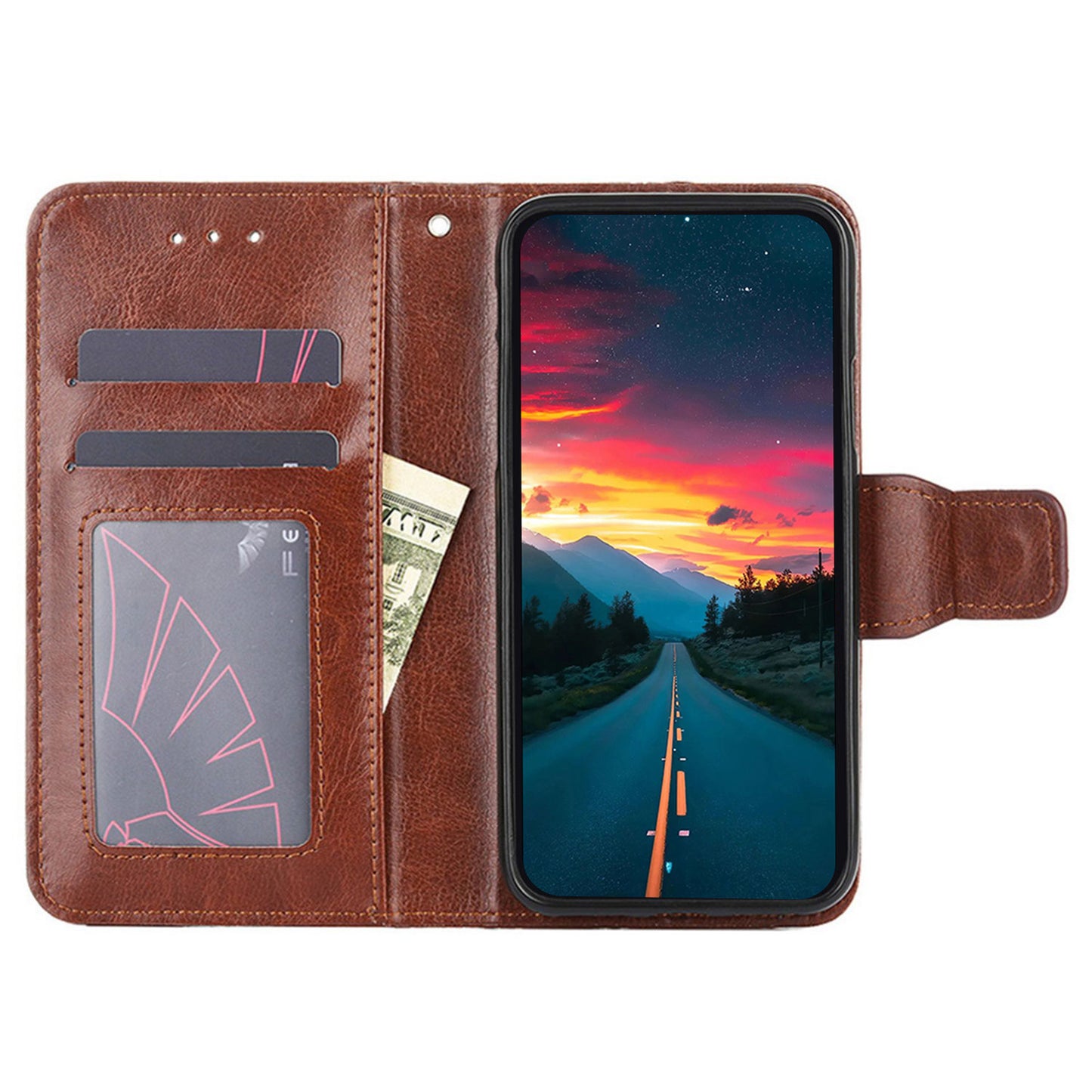 For vivo S16e 5G Textured PU Leather Protective Case Anti-Drop Wallet Phone Stand Shell