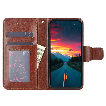 For vivo S16e 5G Textured PU Leather Protective Case Anti-Drop Wallet Phone Stand Shell
