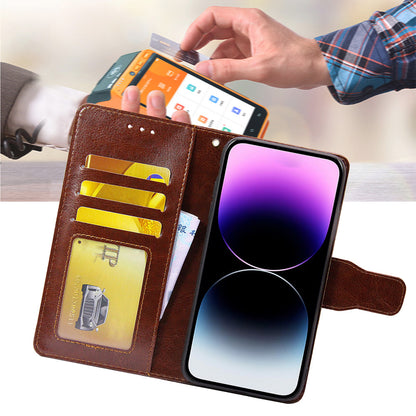 For vivo S16e 5G Textured PU Leather Protective Case Anti-Drop Wallet Phone Stand Shell