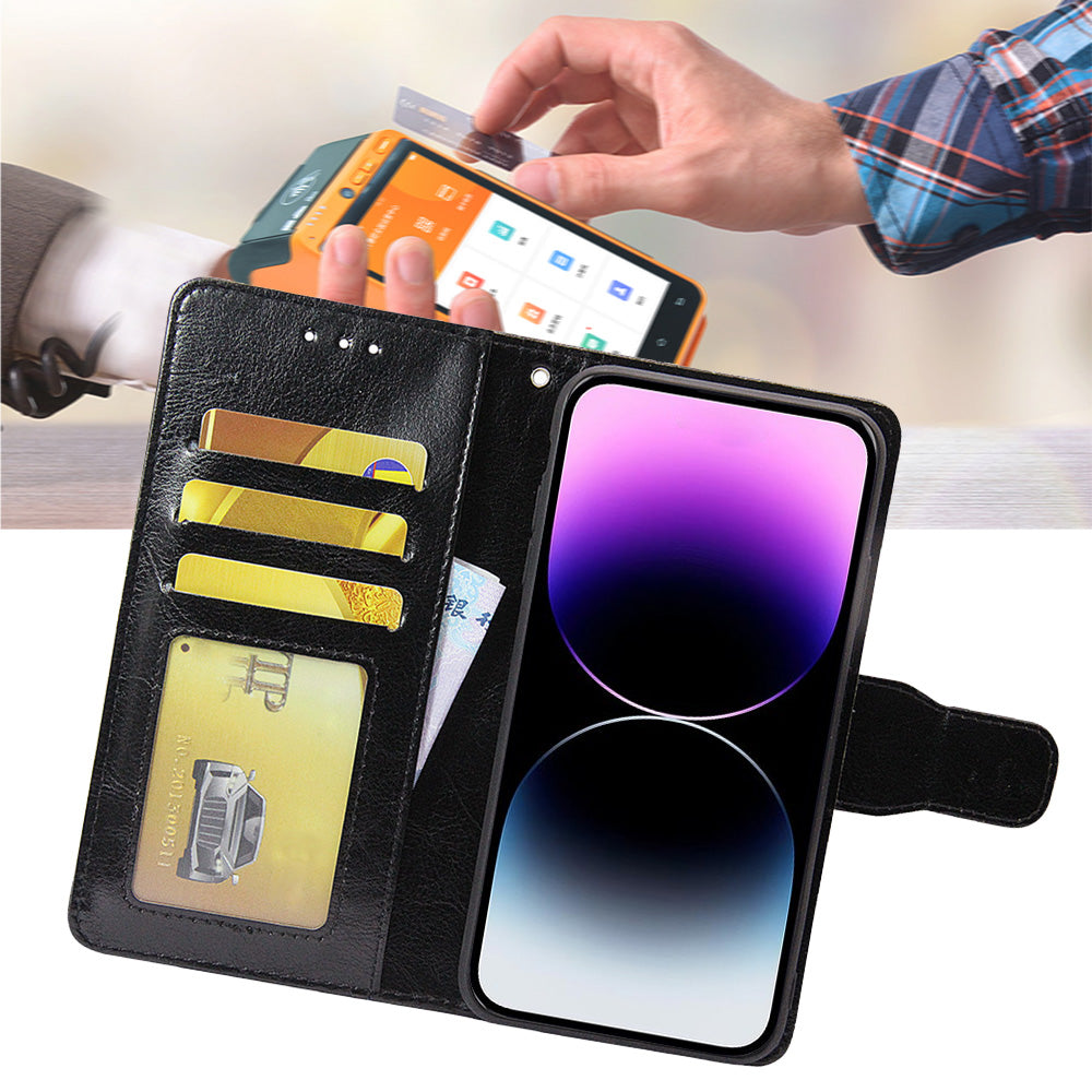 For vivo S16e 5G Textured PU Leather Protective Case Anti-Drop Wallet Phone Stand Shell