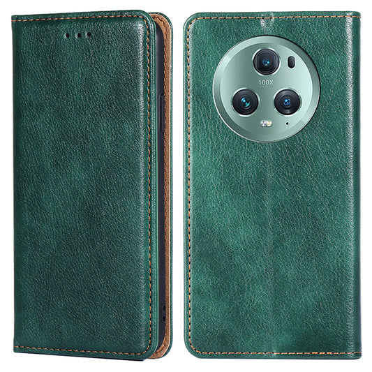 For Honor Magic5 Pro Drop Protection Wallet Stand Case Magnetic Closing PU Leather Phone Cover
