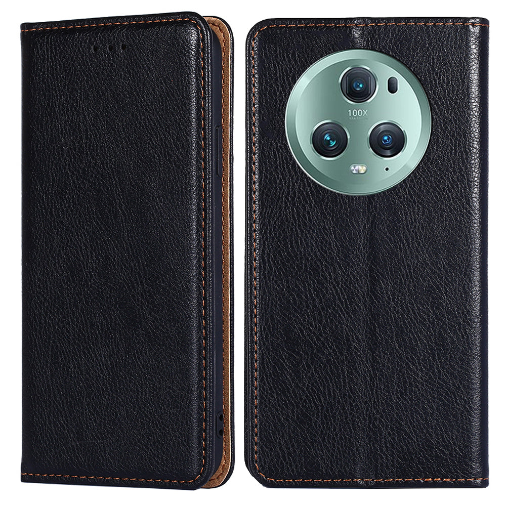 For Honor Magic5 Pro Drop Protection Wallet Stand Case Magnetic Closing PU Leather Phone Cover