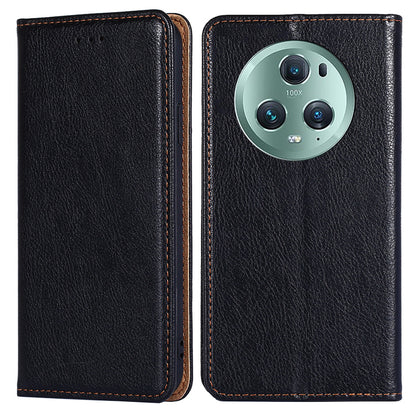For Honor Magic5 Pro Drop Protection Wallet Stand Case Magnetic Closing PU Leather Phone Cover