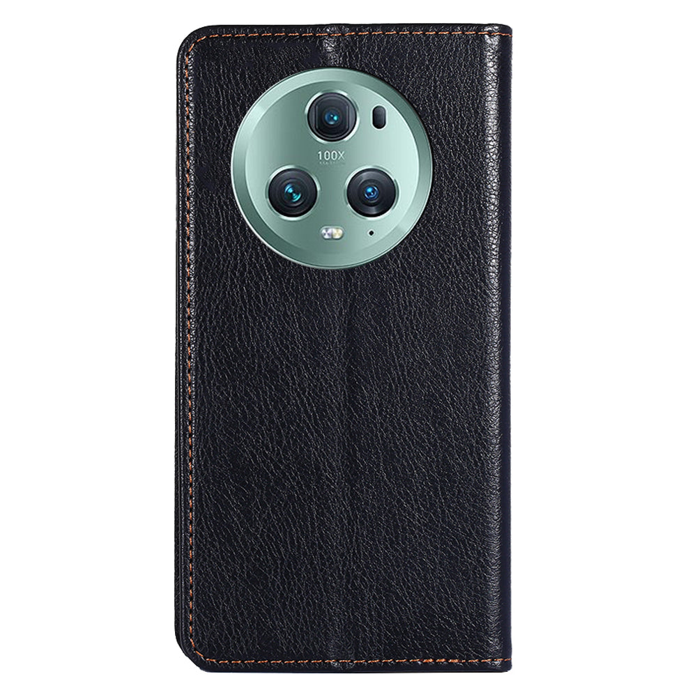For Honor Magic5 Pro Drop Protection Wallet Stand Case Magnetic Closing PU Leather Phone Cover