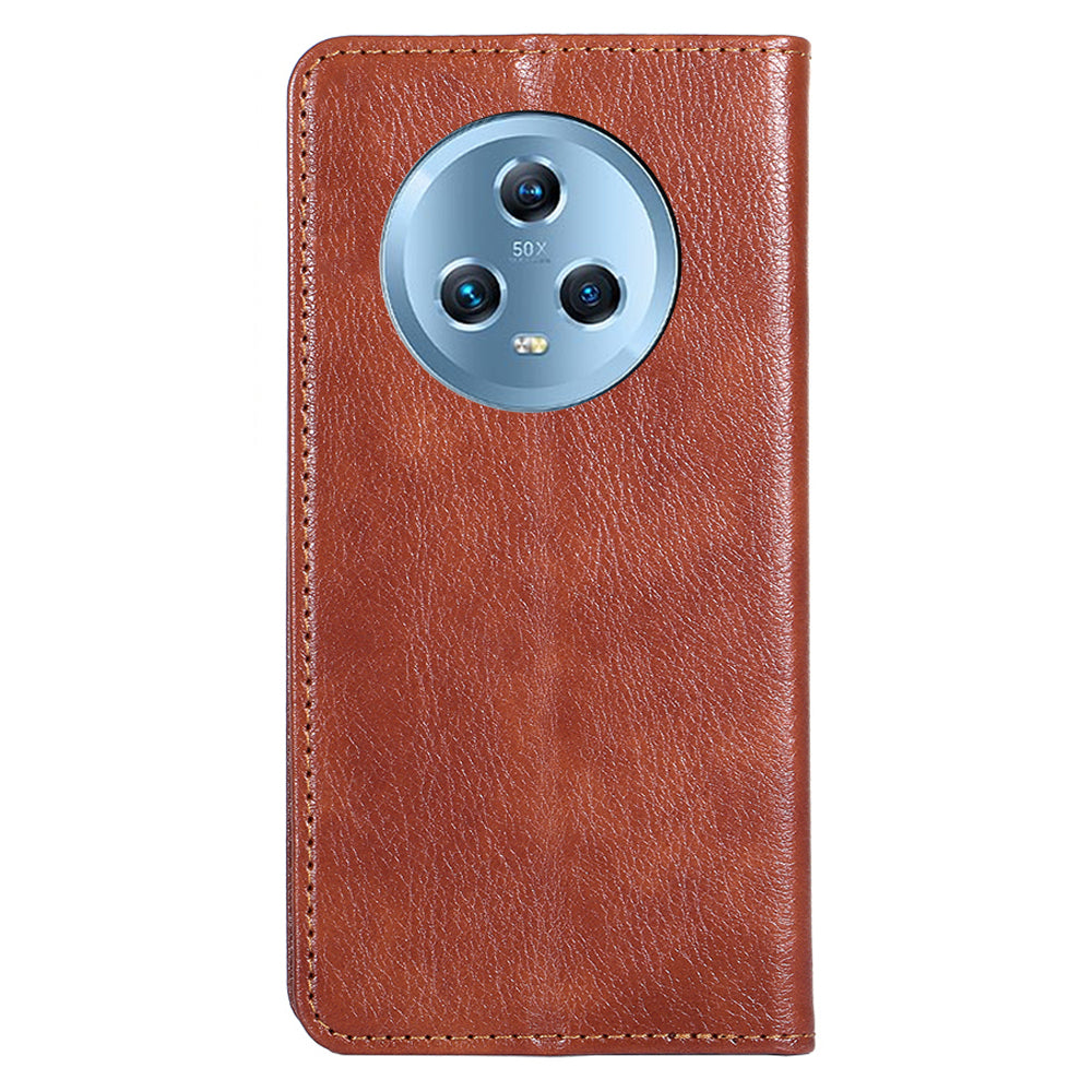 For Honor Magic5 PU Leather Phone Wallet Case Full Protection Phone Stand Cover