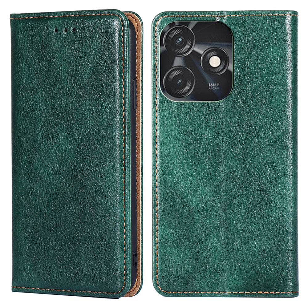 For Tecno Spark 10C 4G Leather Wallet Case Flip Stand Magnetic Closing Phone Cover