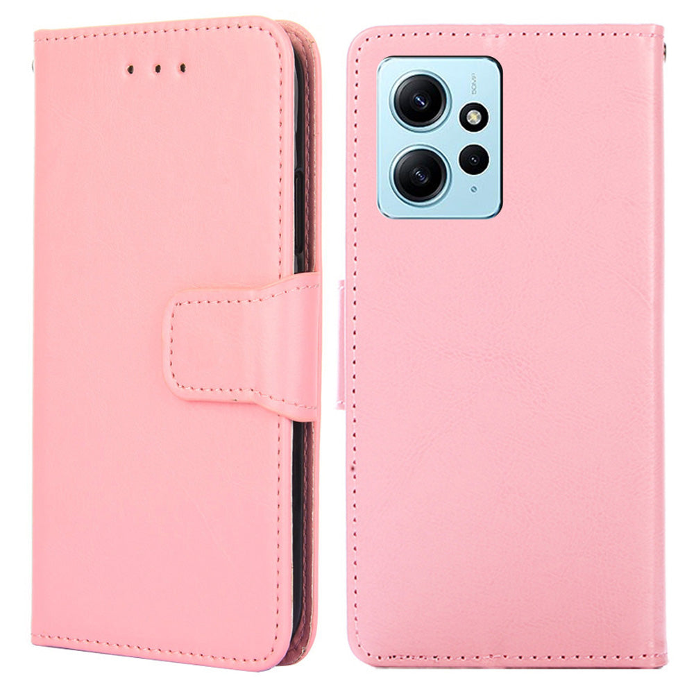 For Xiaomi Redmi Note 12 4G Leather Protective Case Anti-Fall Wallet Phone Shell with Stand