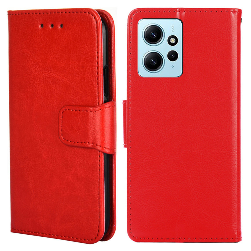 For Xiaomi Redmi Note 12 4G Leather Protective Case Anti-Fall Wallet Phone Shell with Stand