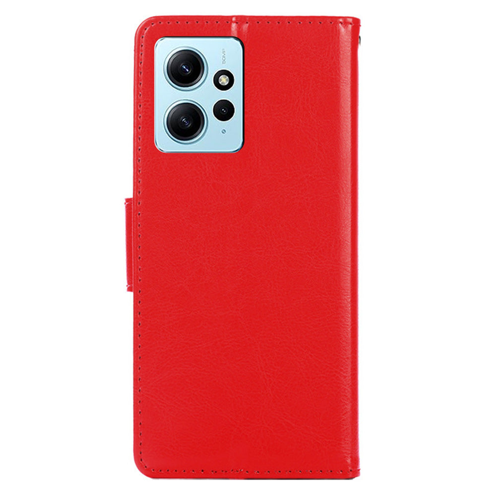 For Xiaomi Redmi Note 12 4G Leather Protective Case Anti-Fall Wallet Phone Shell with Stand