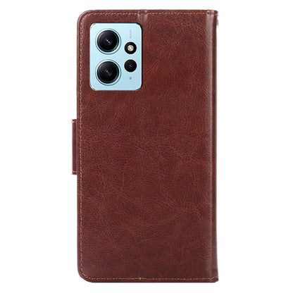 For Xiaomi Redmi Note 12 4G Leather Protective Case Anti-Fall Wallet Phone Shell with Stand