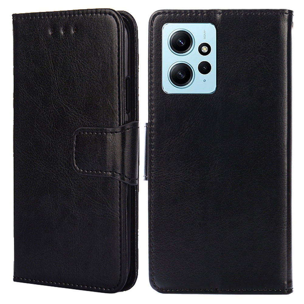 For Xiaomi Redmi Note 12 4G Leather Protective Case Anti-Fall Wallet Phone Shell with Stand