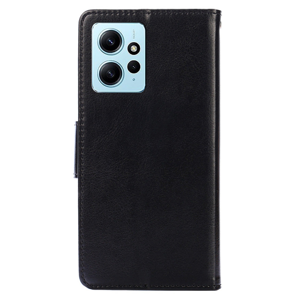 For Xiaomi Redmi Note 12 4G Leather Protective Case Anti-Fall Wallet Phone Shell with Stand