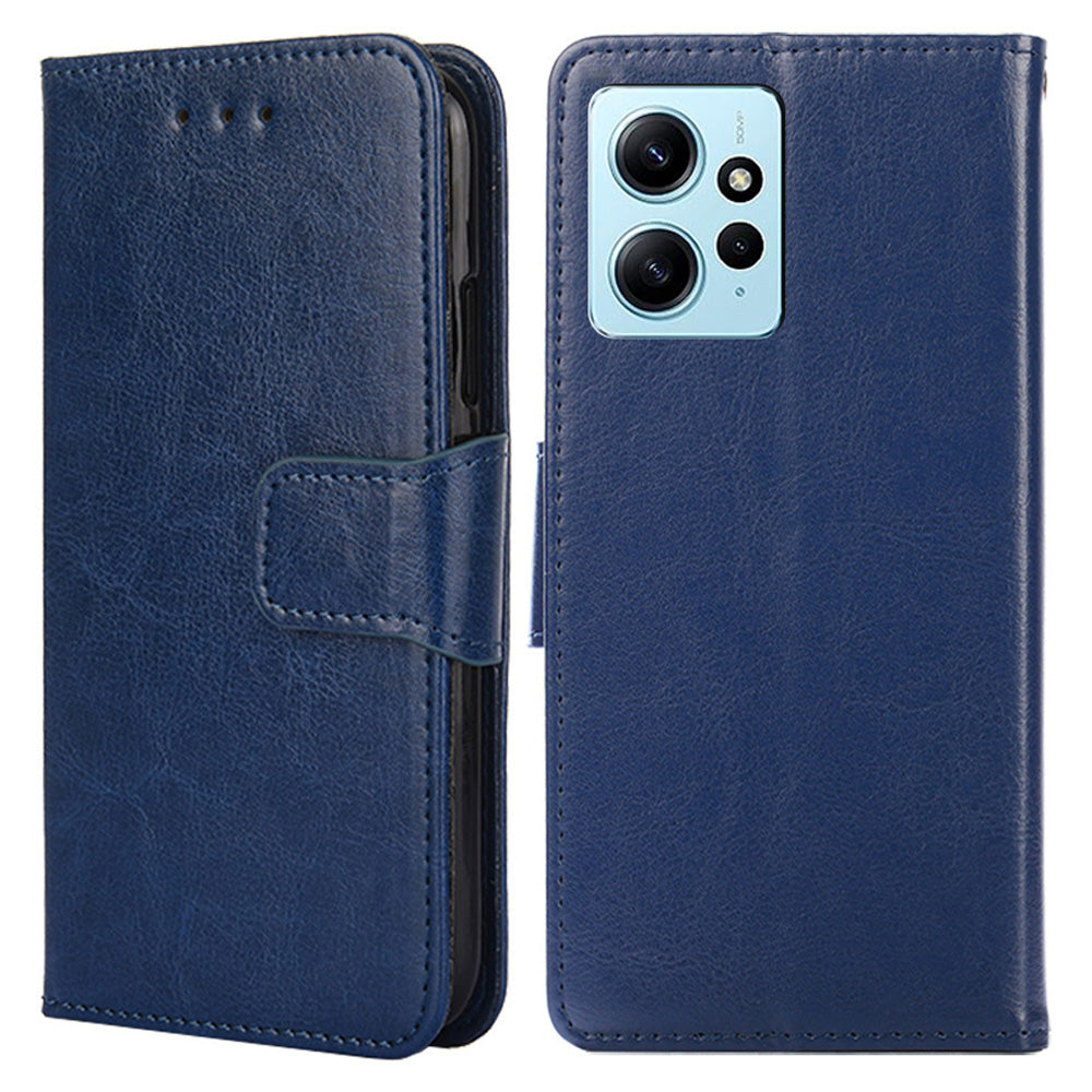 For Xiaomi Redmi Note 12 4G Leather Protective Case Anti-Fall Wallet Phone Shell with Stand