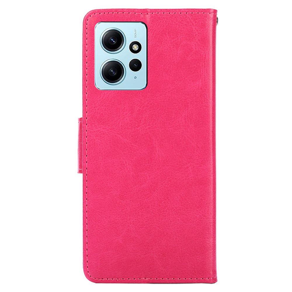 For Xiaomi Redmi Note 12 4G Leather Protective Case Anti-Fall Wallet Phone Shell with Stand