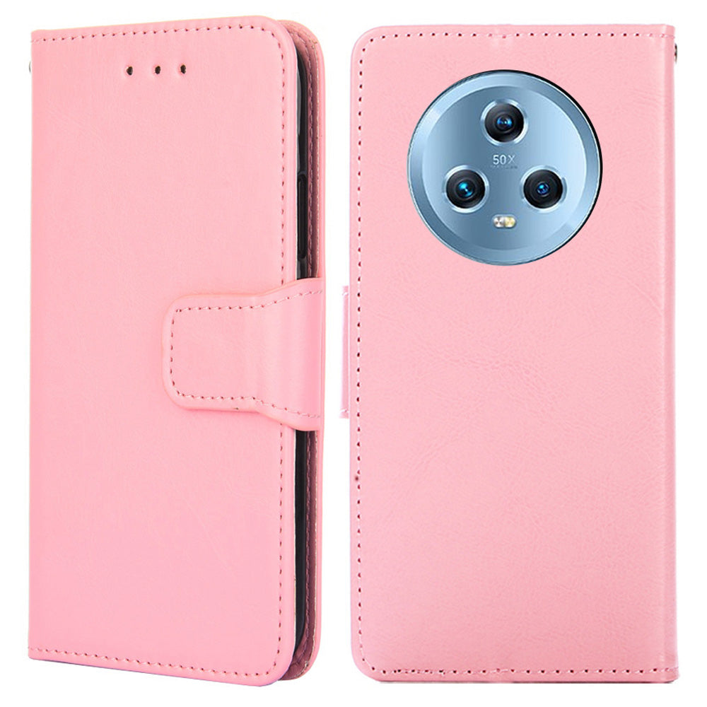 Protective Cover for Honor Magic5 , PU Leather Anti-Drop Phone Wallet Case with Stand