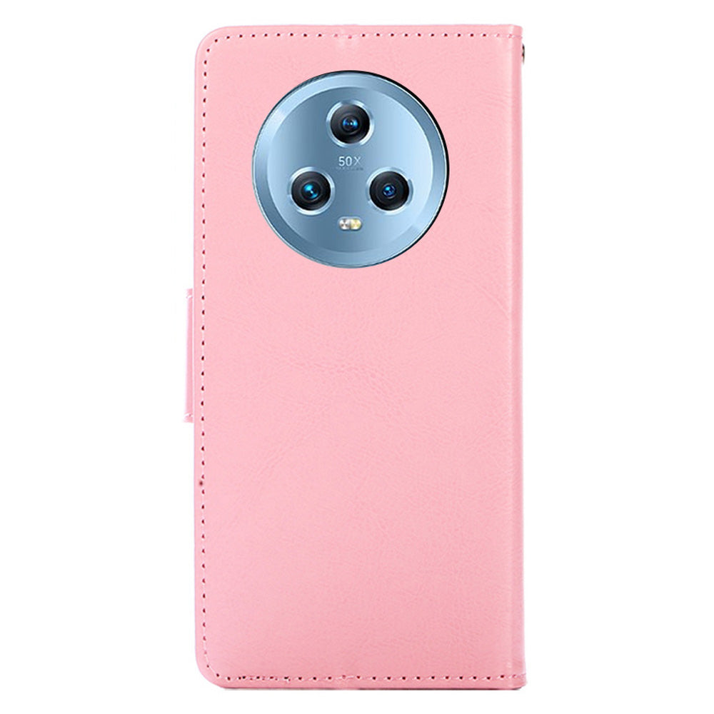 Protective Cover for Honor Magic5 , PU Leather Anti-Drop Phone Wallet Case with Stand