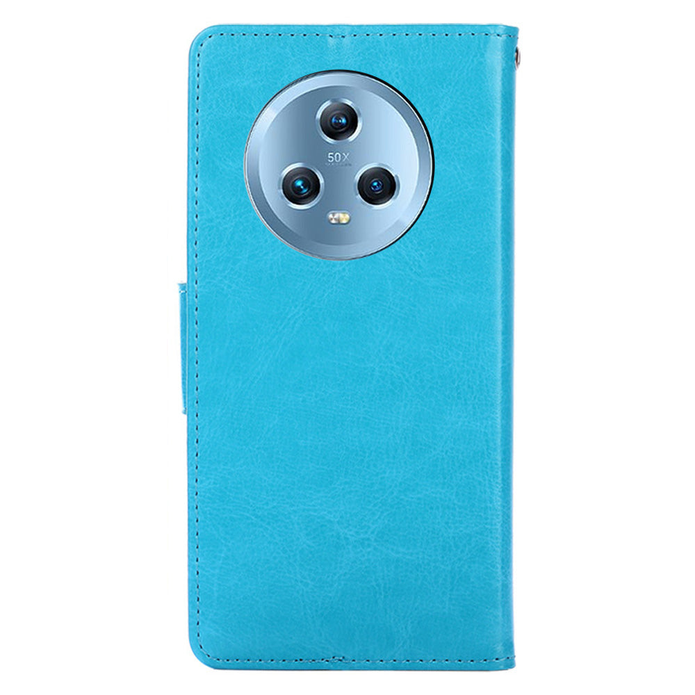 Protective Cover for Honor Magic5 , PU Leather Anti-Drop Phone Wallet Case with Stand