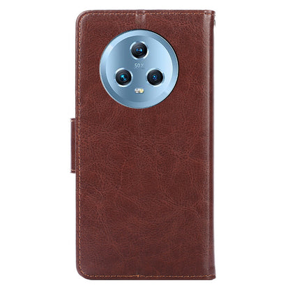 Protective Cover for Honor Magic5 , PU Leather Anti-Drop Phone Wallet Case with Stand