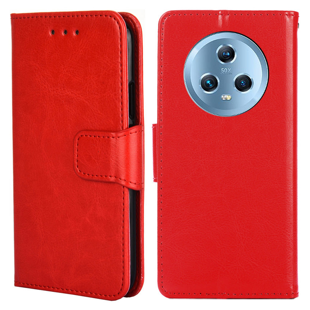 Protective Cover for Honor Magic5 , PU Leather Anti-Drop Phone Wallet Case with Stand