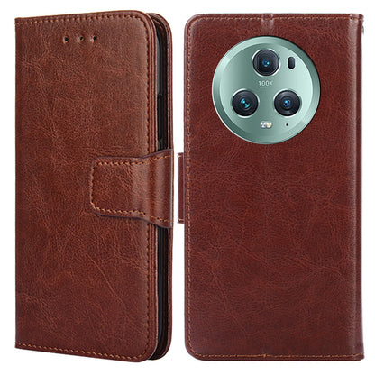 For Honor Magic5 Pro Leather Phone Case Drop-proof Wallet Stand Cover