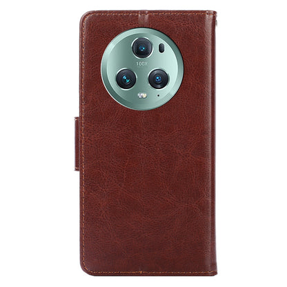 For Honor Magic5 Pro Leather Phone Case Drop-proof Wallet Stand Cover