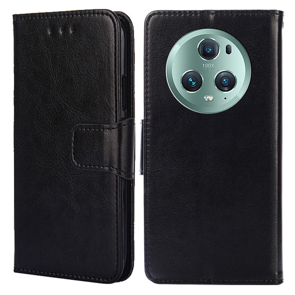 For Honor Magic5 Pro Leather Phone Case Drop-proof Wallet Stand Cover