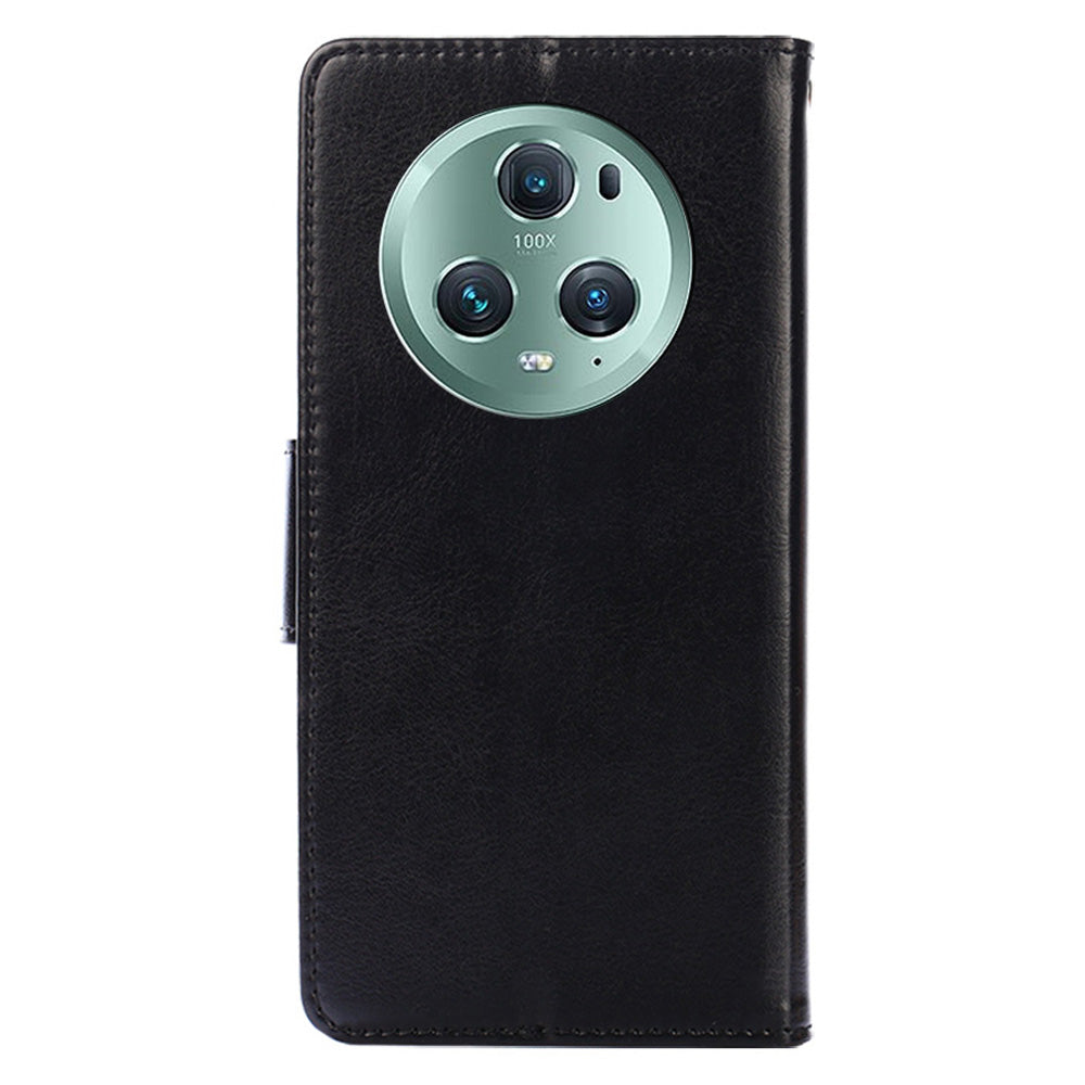 For Honor Magic5 Pro Leather Phone Case Drop-proof Wallet Stand Cover