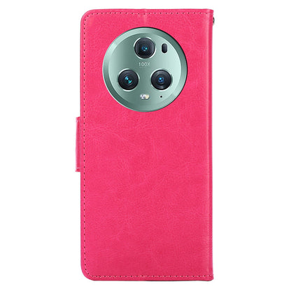 For Honor Magic5 Pro Leather Phone Case Drop-proof Wallet Stand Cover
