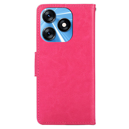 For Tecno Spark 10 4G PU Leather Wallet Phone Case Protective Cover with Stand