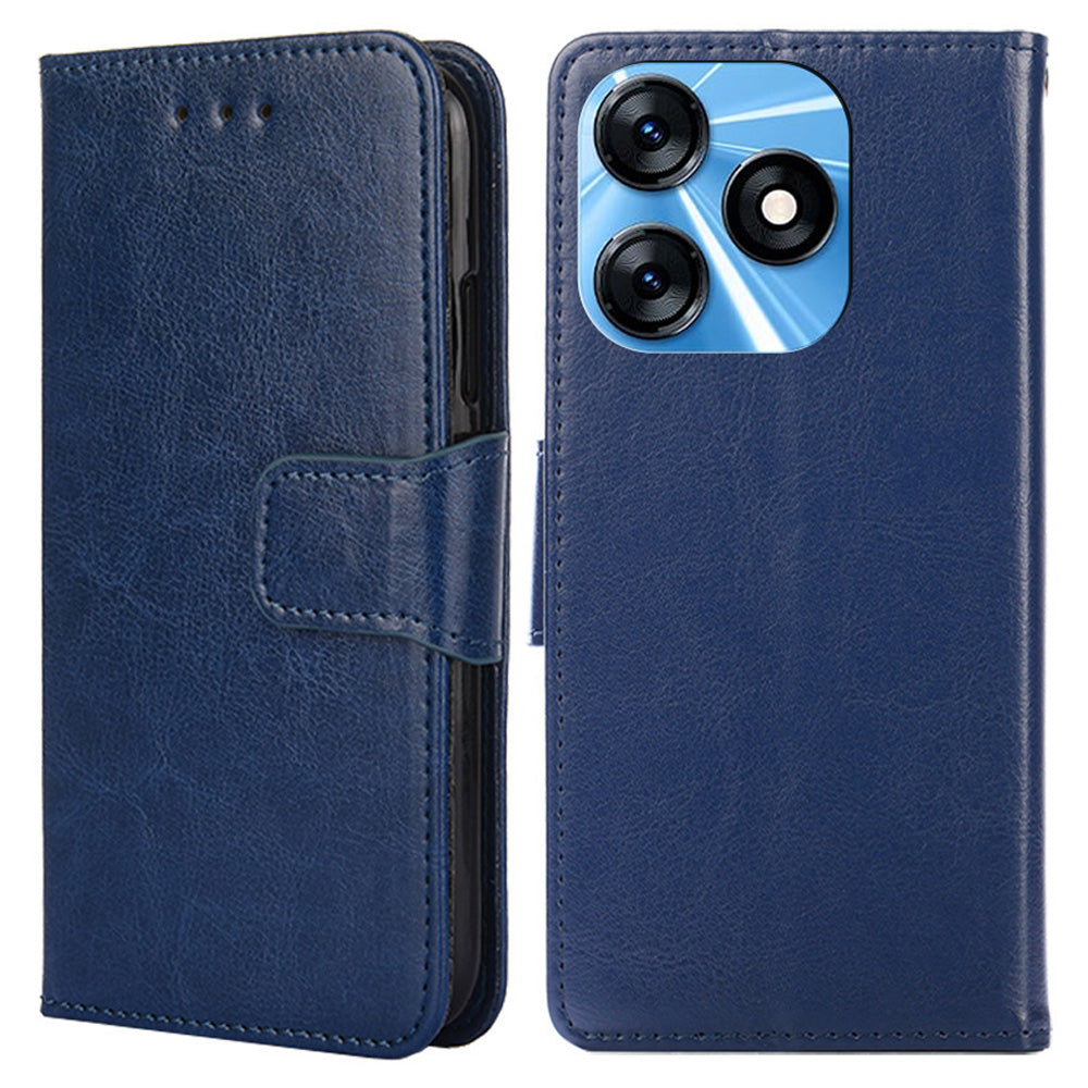 For Tecno Spark 10 4G PU Leather Wallet Phone Case Protective Cover with Stand